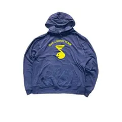 7AS1【槇原敬之】90’s プリントパーカー　ネイビー　古着used