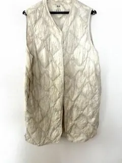 ウルトラライトダウン　ロングベスト白