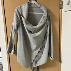 グレー ストール風　ケープ　ジャケット