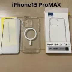 iPhone15ProMAXケース クリア MagSafe対応 フィルム2枚付き