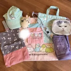 ちいかわ　すみっコぐらし　グッズまとめ売り　ぬいぐるみ　帽子　バック　上靴入れのサムネイル