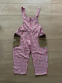 Petit Jam 赤いチェック オーバーオール 120cm