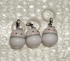 まるっこゆきだるま ワンポイントチャーム 白3個セット