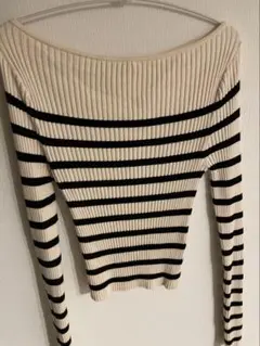 【Ｈ&M】リブニット ボートネックトップス