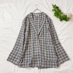 クラシカルエルフ テーラードジャケット コットン混 チェック【L】kd364