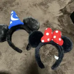 ミッキー・ミニー耳カチューシャセット