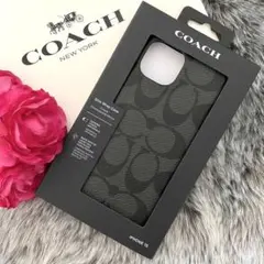 新品☆COACH(コーチ)ブラック　スマホケース　i Phone15
