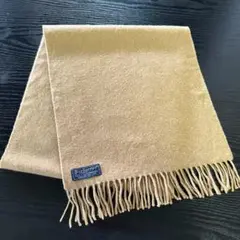 美品Burberrys 100%カシミヤ マフラー ベージュフリンジ付 0065