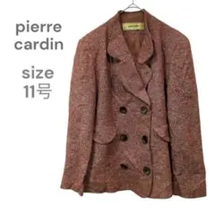 ピエール・カルダン　ジャケット　レッド　L　ヴィンテージ　ウール　古着　汚れあり
