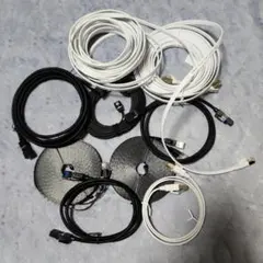 LANケーブル 黒 白 複数長さ　cat6, cat7,cat8