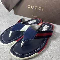 未使用品・箱付き✨GUCCI サンダル レザー シェリー ネイビー 26.5cmのサムネイル
