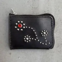 スタッズ L字ファスナーウォレット ホースバット茶芯 馬革 HTC風