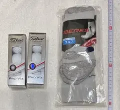 Titleistゴルフボール、靴下ナイガイARCH FIT SUPPORT