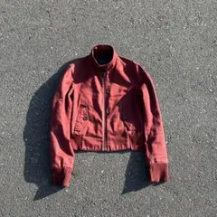 90s archive PRADA 短丈コットンジャケット　バーガンディフェード
