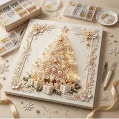 新品未使用☆パールアート絵画キット『クリスマスツリーゴールド』