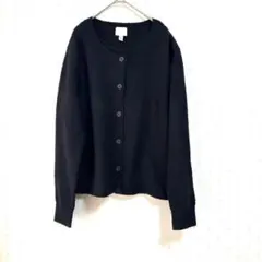 H&M 重ね着風ニットカーディガン L 黒 レイヤード