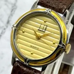 美品　稼働品　dunhill　クォーツ　新品電池　ラウンド　コンビ　腕時計のサムネイル