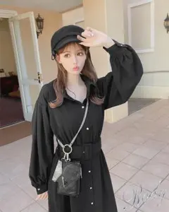 新品 Rady シャツマキシワンピース M ベルト付き 春夏 ロングワンピース