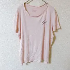 ヴィクトリアシークレット Ｔシャツ 丸首半袖 ロゴ Ｍ 桃 綿 ルームのサムネイル