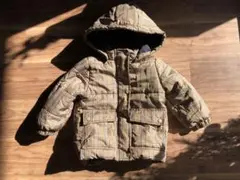 PETIT MAINチェック柄 中綿コート フード付き