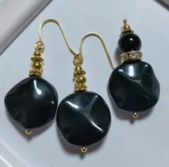 天然石大粒 オニキス ピアス＆ペンダントトップ ウェブカット まとめ売り