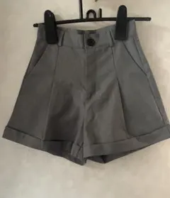 【GRL】グレー ハイウエスト キュロットパンツ 短パン ズボン
