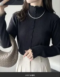 classicalelf 2wayメロープリーツハイネックトップス ブラック M