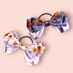 いちご♡リボンヘアゴム 2個セット