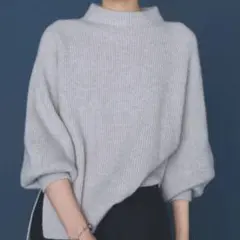 【GALLARDA GALANTE】リブボトルニット ライトグレー