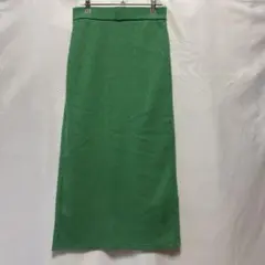 GU ブラッシュドリブナローロングスカート 55グリーン Mサイズ