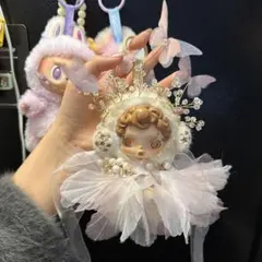 （A-14）POP MART スカルパンダ　ピンク　ぬいぐるみ着せ替え