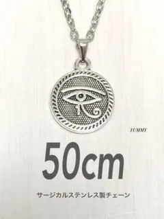 【ホルス チャームネックレス シルバー 50cm】コインネックレス a04
