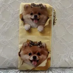 フラットポーチ ポメラニアン柄 両面パネル ❤️ハンドメイド - メルカリ