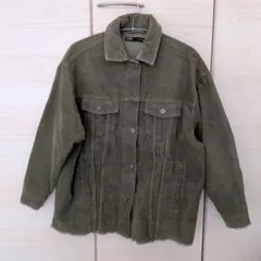 ZARA コーデュロイジャケット オリーブグリーン