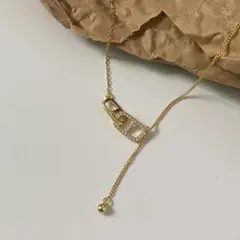 【シンプルネックレス】華奢/キラキラ/ボールチャーム付き