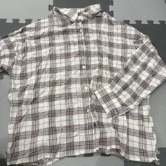 チェック柄長袖シャツ