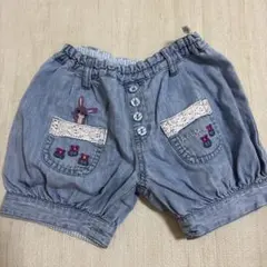 petit jam プチジャム　デニム　半ズボン　かぼちゃパンツ　100