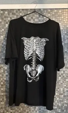 スケルトンプリント オーバーサイズTシャツ ブラック