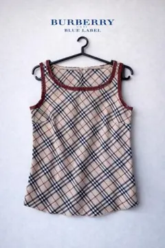 超希少　バーバリーブルーレーベル ノバチェック ノースリーブ 38