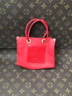 美品✨】トリーバーチ ビッグロゴ キャンバス トート 赤 A4可 レザー 