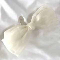 バナナクリップ　リボン　ビッグリボン　ヘアアクセサリー　ヘアアレンジ　新品