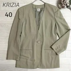【クルツィア】ノーカラージャケット　長袖　オフィス　春夏秋　レディース　40