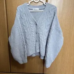 カーディガン ニット ライトブルー水色
