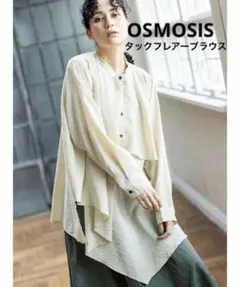 OSMOSIS タックフレアーブラウス　変形デザインシャツ ブラウス 長袖のサムネイル