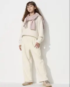 ユニクロ GIRLS ボアスウェットワイドパンツ 140