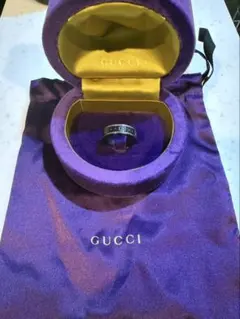 GUCCI グッチアイコンリング ブラック AU750刻印 17号 - メルカリ