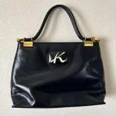 キタムラ Kitamura ハンドバッグ ネイビー ポーチ付き ゴールド金具