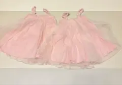 branshes ピンク ワンピース 70 チュールワンピ　2枚セット　双子