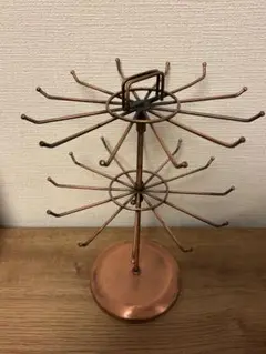 銅製二段回転式アクセサリーホルダー