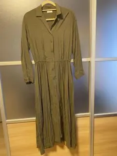 LOWRYS FARM オリーブ 長袖シャツワンピース